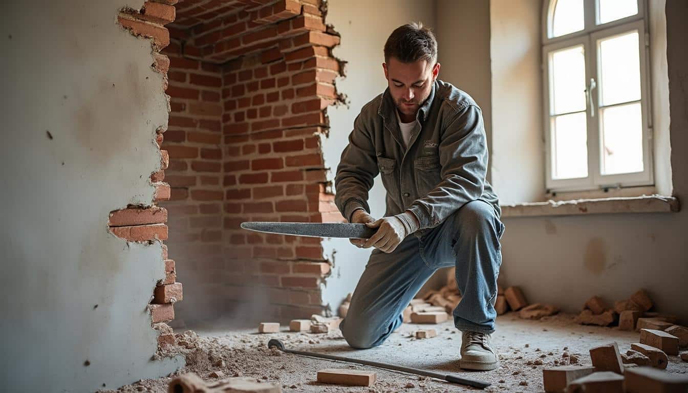 Illustration: Découvrir la scie sabre et son utilisation pour découper un mur en brique