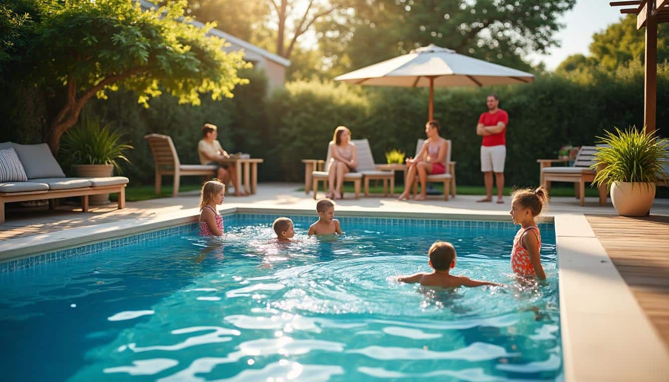 Piscine hors sol en résine : robustesse et design pour votre jardin