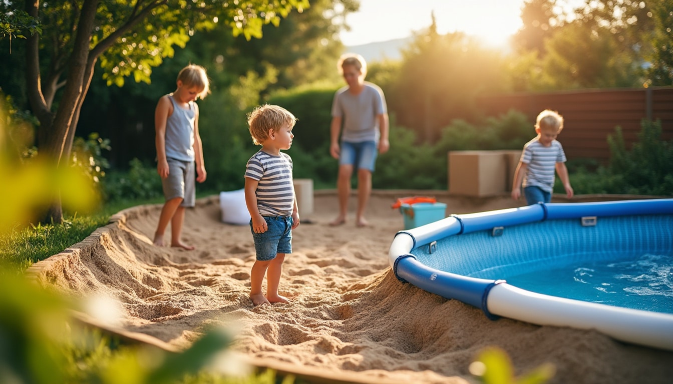 Illustration: Pourquoi opter pour le sable comme base pour votre piscine hors sol ?